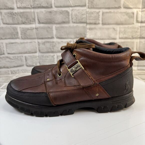 Polo Ralph Lauren Men's Size 10.5 Dover III Brown Leather Buckle Duck Boots - Picture 9 of 9